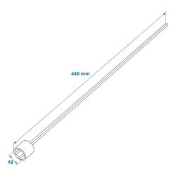 Akkuschrauber-Aufsatz 19 mm Nuss – Verlängerung 44 cm für Kurbelstützen am Wohnwagen / Anhänger – stabiler Stahl-Adapter für Ausdrehstützen – erleichtert das Anheben & Absenken