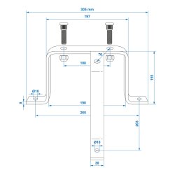 Reserveradhalter Stahl mit 3x Befestigungslöchern, Reserveradhalterung mit Abstand 26,5 cm Inklusive Zubehör