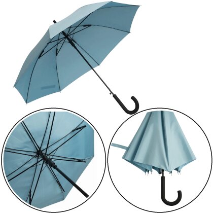 Stockschirm Automatik Groß und Robust, ein stabiler Regenschirm für Herren und Damen mit Metallstock, wetterfester Schirm in Hellblau Ø103 cm