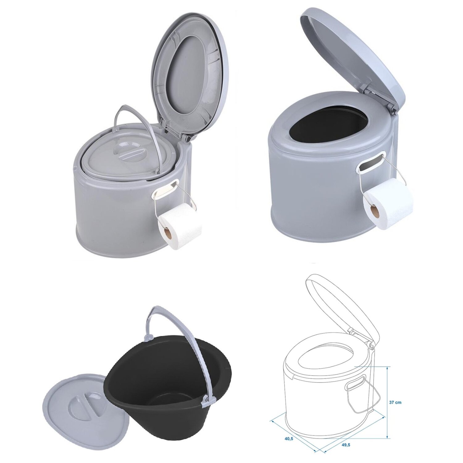 Toilette portable pliable pour voiture, camping ou randonnée