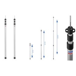 2 Stück Teleskop Zeltstange 93 bis 230 cm Vorzeltstange aus Alu Vor Zelt Stange