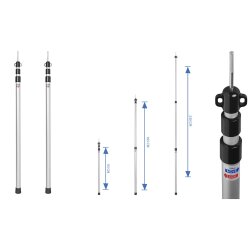 2x Teleskop Zeltstange 93 bis 230 cm Vorzeltstange aus...