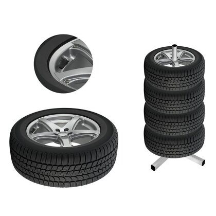 8 x Reifenmarkierer Radmarkierung Reifen-Wechsel Ventilkappen Set Radmerker BWI