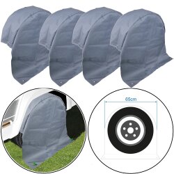 4 x Radschutzhülle Reifenabdeckung 14–15" für Wohnwagen Wohnmobil Anhänger grau