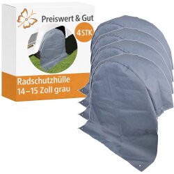 4 x Radschutzhülle Reifenabdeckung 14–15" für Wohnwagen Wohnmobil Anhänger grau