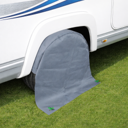 4 x Radschutzhülle Reifenabdeckung 14–15" für Wohnwagen Wohnmobil Anhänger grau