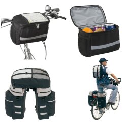 Fahrradtasche 3tlg Gepäckträgertasche mit Rucksack plus...