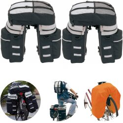 2x Fahrradtasche 3tlg Gepäckträgertasche mit Rucksack...