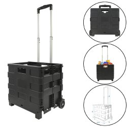 Einkauf Trolley klappbar Klappbox Einkaufwagen Kiste mit...