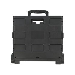 Einkauf Trolley klappbar Klappbox Einkaufwagen Kiste mit Rollen Kunststoff Schwarz faltbar 380x360x300 mm bis 25kg Traglast platzsparend zusammenklappbar Transporthilfe
