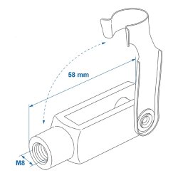 2x Gabelkopf Befestigung Bremsseil Anhänger M8x58mm kompatibel für Knott ALKO Peitz