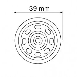 2x Gummiauflage Ø39 mm für hydraulischen Wagenheber Schwarz 15 mm Dicke Stempelwagenheber Autoheber Hydraulikwagenheber
