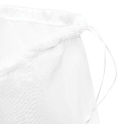 15x Gemüsebeutel Netzbeutel 37 x 37 cm aus Polyester weiß waschbar 30 °C mit Kordelzug atmungsaktiv wiederverwendbar