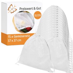 Gemüsebeutel 15er Set Netzbeutel 37 x 37 cm aus...
