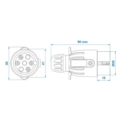 Anhänger Stecker 7-polig auf 13 mit Magnet 12 Volt...