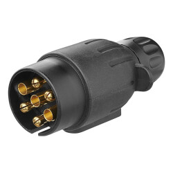 Anhänger Stecker 7-polig auf 13 mit Magnet 12 Volt Schraubkontakte aus Kupfer