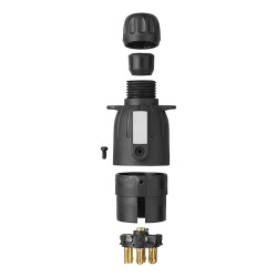 Anhänger Stecker 7-polig auf 13 mit Magnet 12 Volt Schraubkontakte aus Kupfer