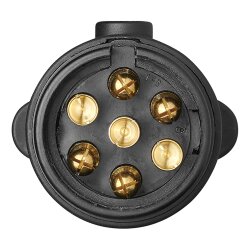 Anhänger Stecker 7-polig auf 13 mit Magnet 12 Volt Schraubkontakte aus Kupfer