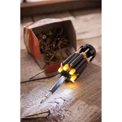 Kreuz und Schlitz Schraubendreher mit integrierter Taschenlampe mit 4 LEDs AS