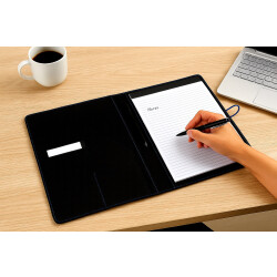 Konferenzmappe A4 Schreibblock Verschlussband Grau Schreibmappe Dokumentenmappe