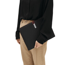 Konferenzmappe A4 Schreibblock Verschlussband Grau Schreibmappe Dokumentenmappe