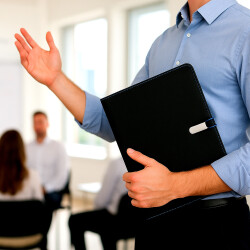 Konferenzmappe A4 Schreibblock Verschlussband Grau Schreibmappe Dokumentenmappe