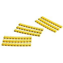 Kabelmarker Ziffern 0-9 Kabelbeschriftung Clip Kabel Buchstaben Ø bis 6mm² 90 Stück BWI