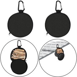 Wäscheklammerbeutel 2er Set Ø140x170 mm mit Reißverschluss und Karabiner strapazierfähiger Klammerbeutel für Wäscheklammern Haushalt Garten und Hund Futterbeutel flexibel und robust