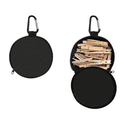 Wäscheklammerbeutel 2er Set Ø140x170 mm mit Reißverschluss und Karabiner strapazierfähiger Klammerbeutel für Wäscheklammern Haushalt Garten und Hund Futterbeutel flexibel und robust