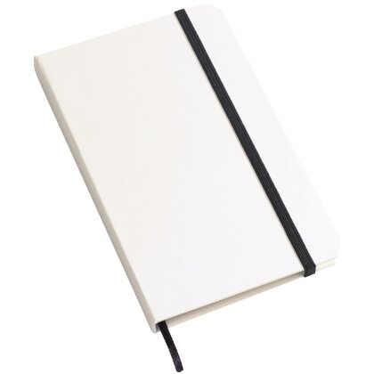 Weißes Notizbuch liniert DIN A6 Schule Büro Notizen 80 Seiten schwarz/weiß BWI