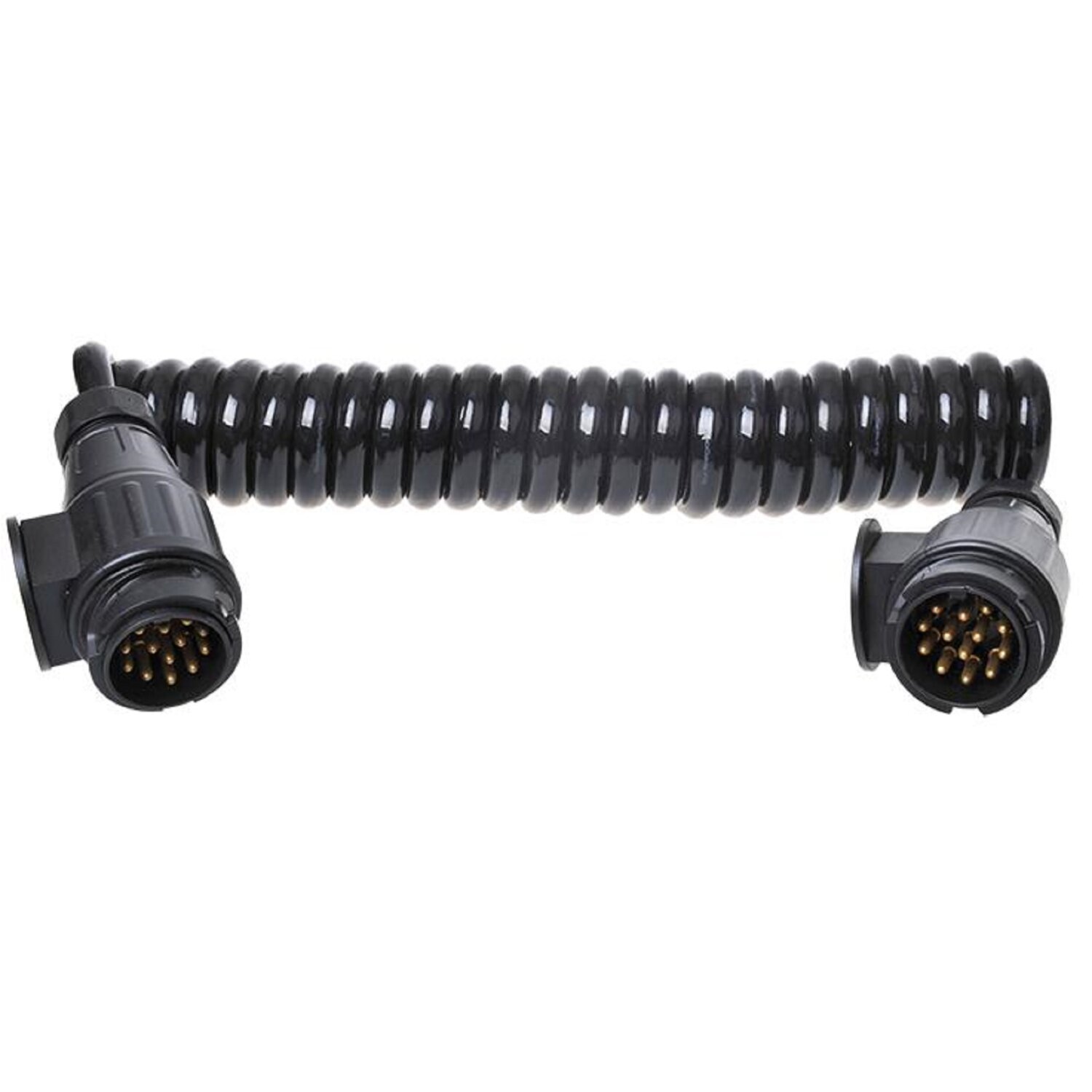 Anhänger Spiral-Verlängerungskabel Stecker/Dose 13-polig mit 13-adrigen  Kabel 
