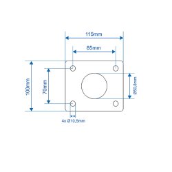 Halter für Abstellstütze Anhänger 115x100 – Chromveredelt, für Stützen mit 1000 kg Tragfähigkeit, Halter für Abstellstütze