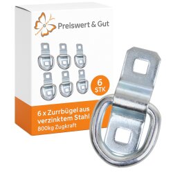 6x Zurrösen für Anhänger 58x60 mm Zugkraft...