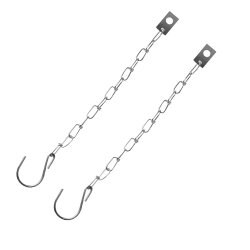 Sicherungshaken Anhänger 2 Stück Länge 24 cm S Haken mit Sicherungskette aus Metall silber für Wohnwagen Gartentor