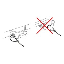 Abreißseil L 1,5m mit Hollandöse mit Feder 12 x 10 x 4 cm aus Verzinktem Stahl für die Anhängerkupplung zur Absturzsicherung Anhänger Zubehör