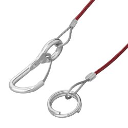 Abreißseil L 1,5m mit Hollandöse mit Feder 12 x 10 x 4 cm aus Verzinktem Stahl für die Anhängerkupplung zur Absturzsicherung Anhänger Zubehör