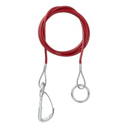 Abreißseil L 1,5m mit Hollandöse mit Feder 12 x 10 x 4 cm aus Verzinktem Stahl für die Anhängerkupplung zur Absturzsicherung Anhänger Zubehör