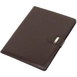 Konferenzmappe mit Tabletfach Schreibmappe A4 Arbeitsmappe + Schreibblock braun