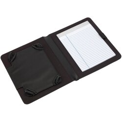 Portfolio A5 mit Tablethalter schwarz Schreibmappe +Schreibblock Loch-Optik BWI AS