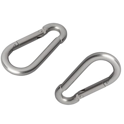 AS 2 Stk. Karabinerhaken Karabiner Haken aus Metall Camping Zelten 8x80mm AS