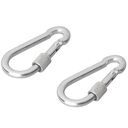 AS 2 Stk. Karabinerhaken Schraubverschluss aus Metall Camping Zelten 6x60mm AS