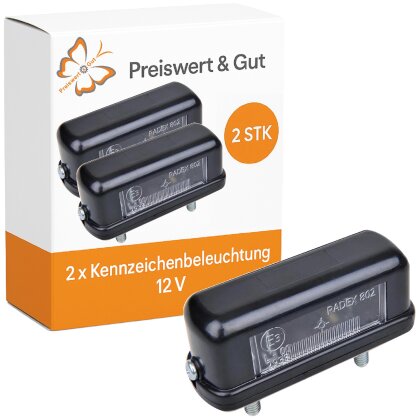 2x Kennzeichenleuchte Universal 12V E3 Nummernschildbeleuchtung Anhänger PKW