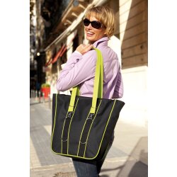 AS Einkaufstasche Shopper 38x28-42x13,5 cm Schultertasche Blau Damentasche AS