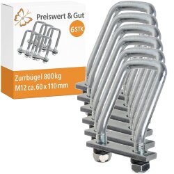 6x Zurrbügel für Anhänger M12 U-Bügel...
