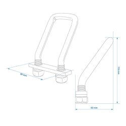 6x Zurrbügel für Anhänger M12 U-Bügel 60x110mm Zugkraft 800daN Zurrösen für Ladungssicherung