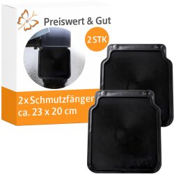 Schmutzfänger Set 2 Stück schwarz 23 x 20 cm universal für Auto LKW Anhänger Wohnmobil langlebiger Spritzschutz gegen Schlamm Wasser und Schmutz idealer Schutz für Fahrzeugkarosserie und Radbereich