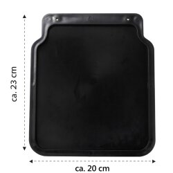 Schmutzfänger Set 2 Stück schwarz 23 x 20 cm universal für Auto LKW Anhänger Wohnmobil langlebiger Spritzschutz gegen Schlamm Wasser und Schmutz idealer Schutz für Fahrzeugkarosserie und Radbereich