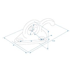 50 x Planenhaken mit Öse – stabile Anhängerhaken aus Gusseisen, feuerverzinkt, Zubehör-Set für Anhängernetze, Planen und sichere Fixierungen