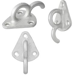 50 x Planenhaken mit Öse – stabile Anhängerhaken aus Gusseisen, feuerverzinkt, Zubehör-Set für Anhängernetze, Planen und sichere Fixierungen