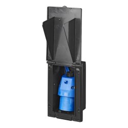 CEE Außensteckdose 16A 3-polig IP44 – Einbaustecker 220–240 V 50 Hz mit Klappdeckel – wetterfeste Stromversorgung für Wohnwagen, Boot & Außenbereich